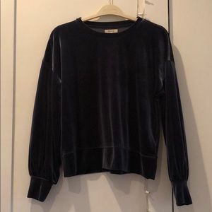 Madewell Navy Velvet Sweatshirt